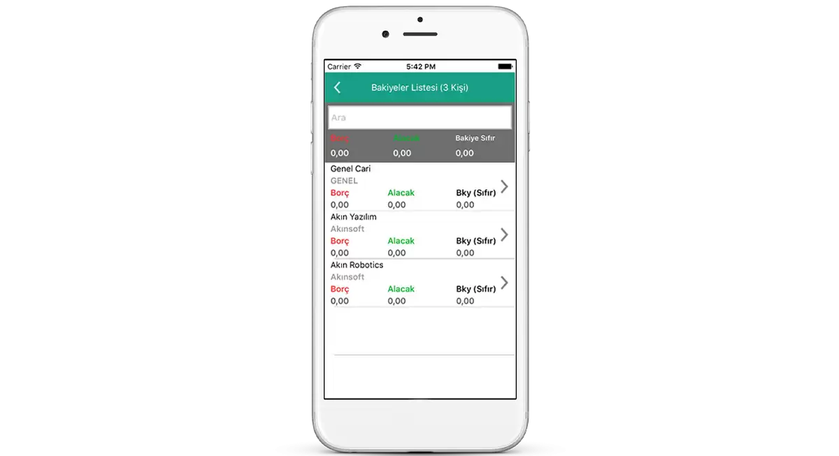  CariTakip (IOS) / Programlar / AKINSOFT